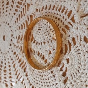 Vintage Monet "S" Gold Tone Bangle Bracelet